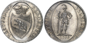 Suisse
Canton de Berne 
Thaler en argent - 1798 
Magnifique exemplaire. 
Très rare dans cette qualité. 
Le deuxième plus haut grade. 
29.87g - H...