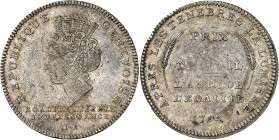 Suisse
Canton de Genève 
Thaler en argent (Genevoise de 10 décimes) - 1794 
Type au petit buste. 
Bel exemplaire. 
Quelques traces de circulation...