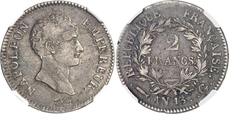 Suisse
Canton de Genève - Napoléon Ier (1804-1814) 
2 francs en argent - AN 13...