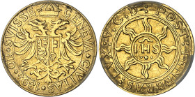 Suisse
Canton de Genève 
Médaille en or - 1893 
Très rare et magnifique exemplaire. 
Émise par l'usine de dégrossissage d'or de Genève, frappé ave...