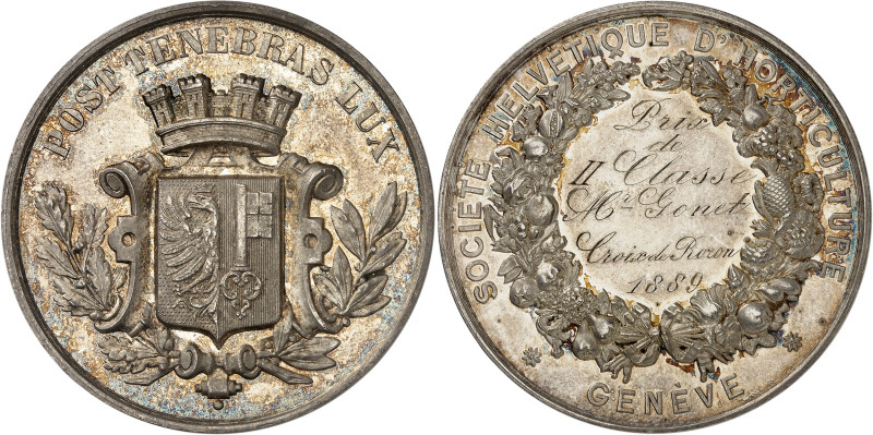 Suisse
Canton de Genève 
Médaille en argent - 1889 
Prix de IIème classe d'ho...