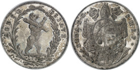 Suisse
Canton de Saint-Gall 
Thaler en argent - 1776 V 
Bel exemplaire. 
Rare. 
28.0g - HMZ 867 
Superbe - NGC AU Details Tooled