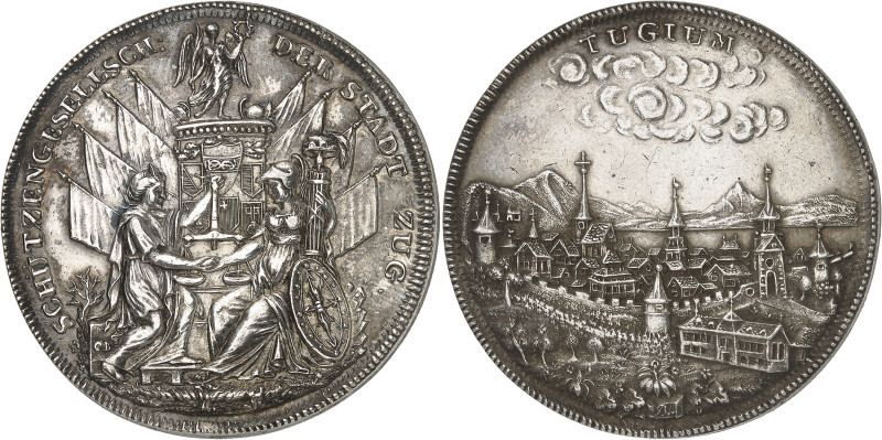 Suisse
Canton de Zoug 
Médaille de tir en argent - 1827 
Société de tir à la ...