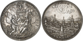 Suisse
Canton de Zoug 
Médaille de tir en argent - 1827 
Société de tir à la carabine de la ville de Zoug. 
Bel exemplaire. 
Très rare, seulement...