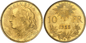 Suisse
Confédération Helvetique (1848 à nos jours) 
10 francs en or - 1922 B Berne 
Magnifique exemplaire. 
Le deuxième plus haut grade. 
3.22g -...
