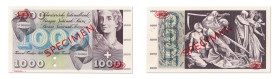Suisse
Banque Nationale Suisse 
Spécimen du 1000 Francs 
ND (1954-74) - 3C/00000 - Sans date - Sans signatures 
2 perforations. - Spécimen N°14 
...