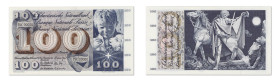 Suisse
Banque Nationale Suisse
Spécimen du 100 Francs
10 Février 1971 - 75C/00000
"SPECIMEN OF NO VALUE" par perforation.
Pick manque cf. 49m - D...