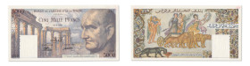 Tunisie
Banque de l'Algérie et de la Tunisie 
Spécimen filigrané du 5000 Francs 
ND (1950-52) - O.0/000 
"SPÉCIMEN" par perforation. 
"127" manus...