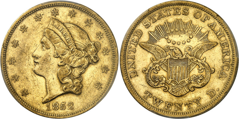 USA
République fédérale (1789 à nos jours) 
20 dollars en or - 1852 Philadelph...