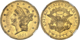 USA
République fédérale (1789 à nos jours) 
20 dollars en or - 1854 S San Francisco 
Rare. 
33.43g - KM 74.1 
TTB - NGC XF 40