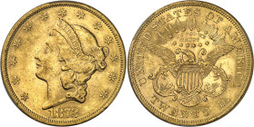USA
République fédérale (1789 à nos jours) 
20 dollars en or - 1872 Philadelphie 
Bel exemplaire. 
Rare. 
33.43g - KM 74.2 
Superbe - CAC AU 58...