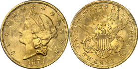 USA
République fédérale (1789 à nos jours) 
20 dollars en or - 1873 Philadelphie 
Type au 3 ouvert. 
Magnifique exemplaire. 
33.43g - KM 74.2 
S...