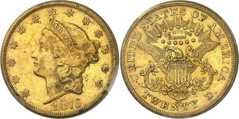 USA
République fédérale (1789 à nos jours) 
20 dollars en or - 1875 CC Carson ...