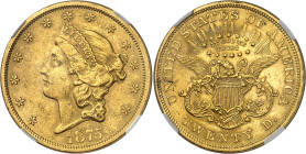 USA
République fédérale (1789 à nos jours) 
20 dollars en or - 1875 S San Francisco 
Bel exemplaire. 
Rare. 
33.43g - KM 74.2 
Superbe - NGC AU ...