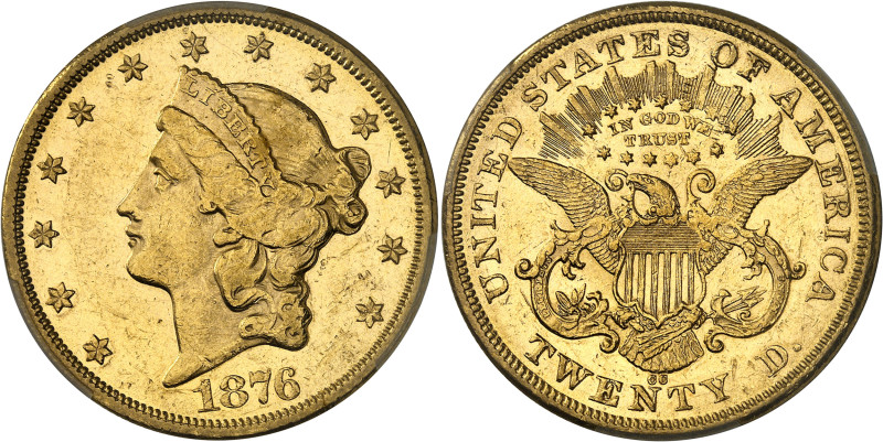 USA
République fédérale (1789 à nos jours) 
20 dollars en or - 1876 CC Carson ...