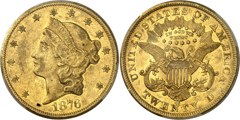 USA
République fédérale (1789 à nos jours) 
20 dollars en or - 1876 CC Carson ...