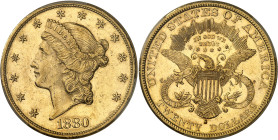 USA
République fédérale (1789 à nos jours) 
20 dollars en or - 1880 S San Francisco 
Magnifique exemplaire. 
Rare. 
33.43g - KM 74.3 
Superbe à ...