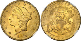 USA
République fédérale (1789 à nos jours) 
20 dollars en or - 1904 philadelphie 
Magnifique exemplaire. 
33.43g - KM 74.3 
Pratiquement FDC - NG...