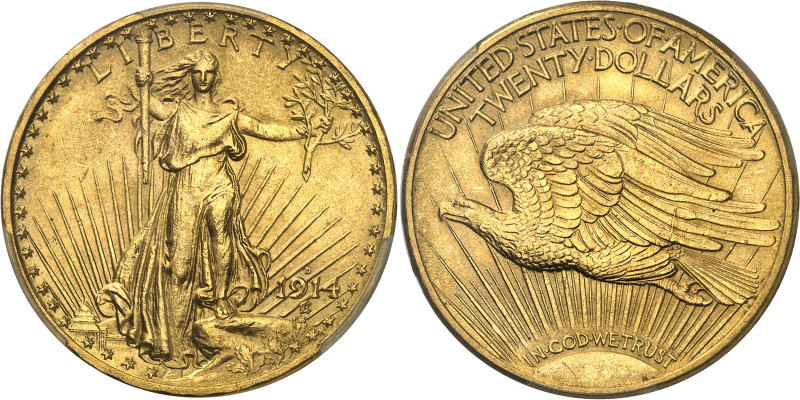 USA
République fédérale (1789 à nos jours) 
20 dollars en or - 1914 D Denver ...