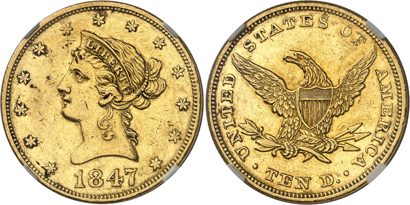USA
République fédérale (1789 à nos jours) 
10 dollars en or - 1847 Philadelph...