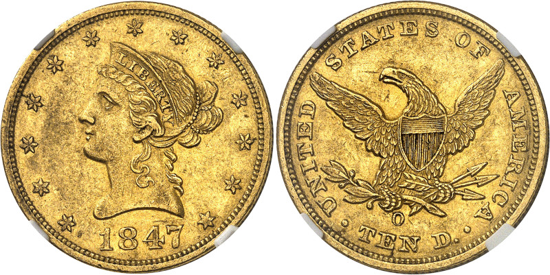 USA
République fédérale (1789 à nos jours) 
10 dollars en or - 1847 O Nouvelle...