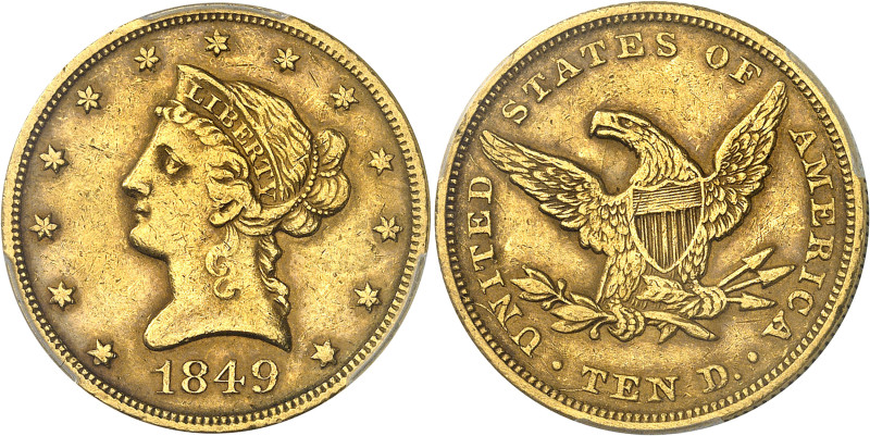 USA
République fédérale (1789 à nos jours) 
10 dollars en or - 1849 Philadelph...