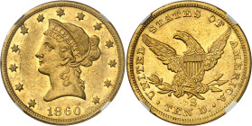 USA
République fédérale (1789 à nos jours) 
10 dollars en or - 1860 S San Francisco 
Bel exemplaire pour ce millésime. 
Seulement 5.000 exemplaire...