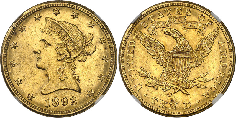 USA
République fédérale (1789 à nos jours) 
10 dollars en or - 1892 O Nouvelle...