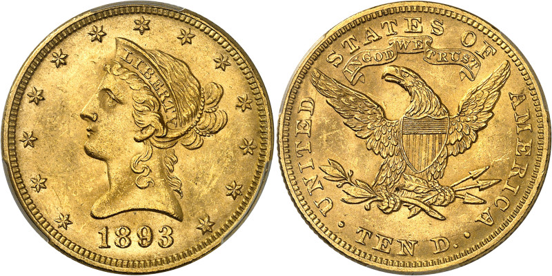 USA
République fédérale (1789 à nos jours) 
10 dollars en or - 1893 Philadelph...