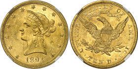 USA
République fédérale (1789 à nos jours) 
10 dollars en or - 1894 Philadelphie 
Magnifique exemplaire. 
16.17g - KM 102 
Pratiquement FDC - NGC...