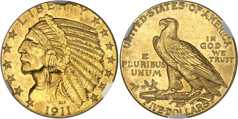 USA
République fédérale (1789 à nos jours) 
5 dollars en or - 1911 Philadelphi...