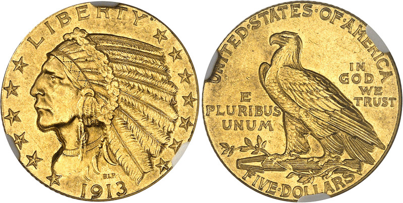 USA
République fédérale (1789 à nos jours) 
5 dollars en or - 1913 Philadelphi...