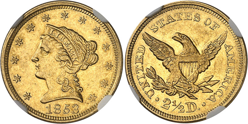 USA
République fédérale (1789 à nos jours) 
2.5 dollars en or - 1853 Philadelp...