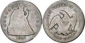 USA
République fédérale (1789 à nos jours) 
Dollar en argent - 1850 O Nouvelle-Orléans 
Rarissime dans cette qualité avec date visible. 
Un seul a...