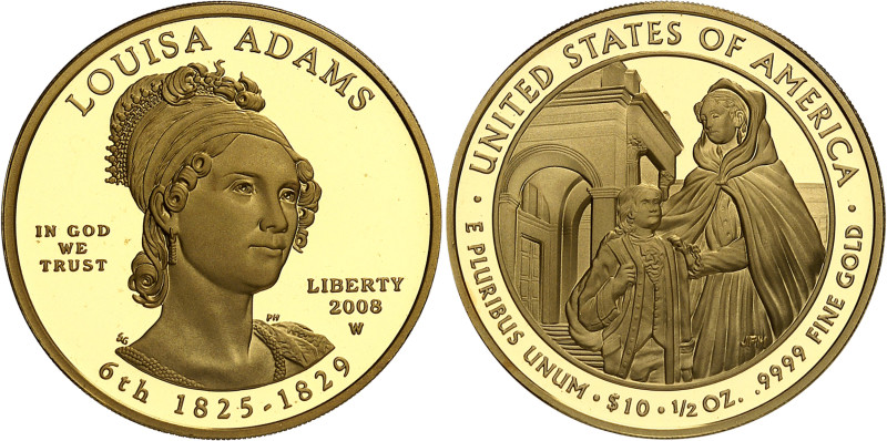 USA
République fédérale (1789 à nos jours) 
Épreuve sur flan bruni en or du 10...