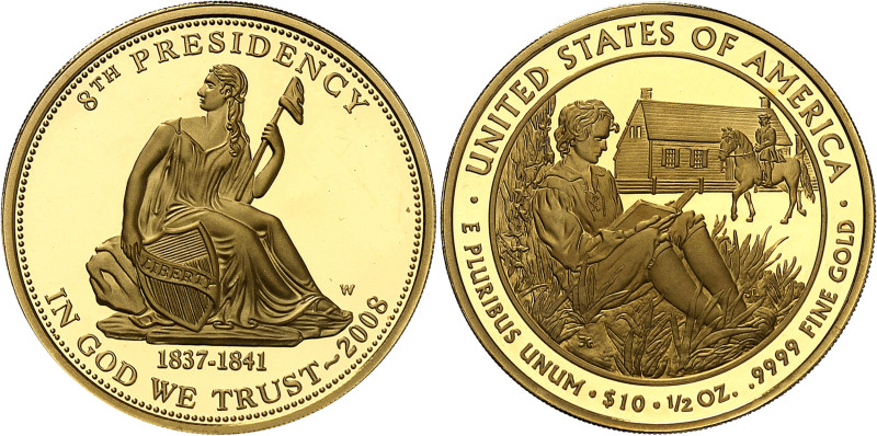 USA
République fédérale (1789 à nos jours) 
Épreuve sur flan bruni en or du 10...