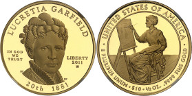 USA
République fédérale (1789 à nos jours) 
Épreuve sur flan bruni en or du 10 dollars "First Spouse" Lucretia Garfield - 2011 West Point 
Magnifiq...