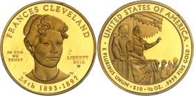 USA
République fédérale (1789 à nos jours) 
Épreuve sur flan bruni en or du 10 dollars "First Spouse" Frances Cleveland 2nd - 2012 West Point 
Magn...