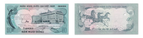 Vietnam (Sud)
Banque Nationale du Vietnam 
Spécimen du 50 Dong 
ND (1972) - A/1 000000 
1 perforation. 
Annotations "Approuvée, Saigon, le 25/6/6...