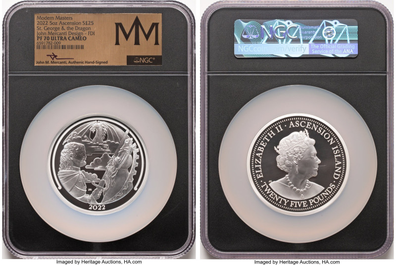 Elizabeth II silver Proof "St. George & The Dragon" 25 Dollars (5 oz) 2022 PR70 ...