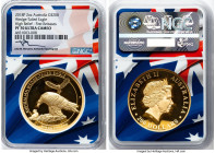 Elizabeth II gold Proof High Relief "Wedge-Tailed Eagle" 200 Dollars (2 oz) 2018-P PR70 Ultra Cameo NGC, Perth mint. Mintage: 250. Accompanied by orig...