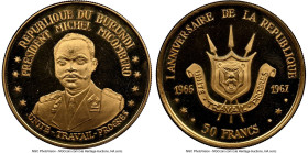 Republic gold Proof "First Anniversary of Republic" 50 Francs 1967 PR66 Ultra Cameo NGC, KM14, Fr-10. HID09801242017 © 2024 Heritage Auctions | All Ri...