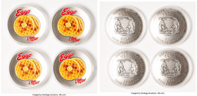 Republic 4-Piece Lot of Uncertified Colorized "Kellogg's Eggo" 5000 Francs CFA 2024 Antiqued UNC, Mintage: 5,000. Accompanied by original boxes and CO...
