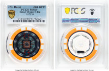 Satori plastic Loaded (Unredeemed) "Poker Chip - Orange" 0.001 Bitcoin (BTC) ND (2016) MS69 PCGS, Ahonen-246. Serial #017354 (pre-fork). Firstbits: 1K...