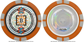 Satori plastic Loaded (Unredeemed) "Poker Chip - Orange" 0.001 Bitcoin (BTC) ND (2016) MS70 NGC, Ahonen-246. Serial #037539 (post-fork). Firstbits: 17...