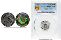 Lealana silver Proof Loaded (Unredeemed) "Bitcoin Cent" 0.01 Bitcoin (BTC) 2022 PR69 Deep Cameo PCGS, Ahonen-Unl. Mintage: 140. Type UF (User-Funded)....