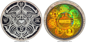 Crypto Imperator silver Proof Loaded (Unredeemed) "Lion" 0.5 Bitcoin (BTC) 2017 PR69 Deep Cameo PCGS, Ahonen-Unl. Total Issued: Unknown. Serial #017. ...
