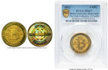 Casascius brass Unloaded (Redeemed) 0.5 Bitcoin (BTC) 2013 MS67 PCGS, Ahonen-pg 100. Total Issued: 3,084. Series 2. Type PF. 25.4mm. Firstbits 125ieth...