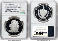 Republic silver Proof "Ernesto Che Guevara - 25th Anniversary of Death" 10 Pesos 1992 PR67 Ultra Cameo NGC, Havana mint, KM527.2. HID09801242017 © 202...