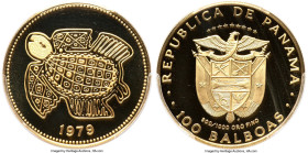 Republic gold Proof "Panama Turtle" 100 Balboas 1979-FM PR70 Deep Cameo PCGS, Franklin mint, KM60. HID09801242017 © 2024 Heritage Auctions | All Right...